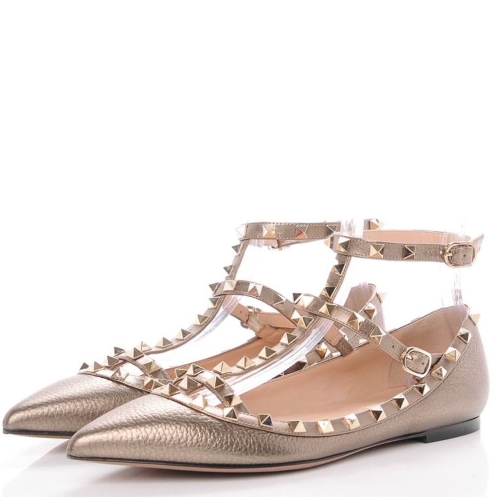 Valentino Rockstud Cage Ballet Flats in Size 39